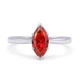 Marquise Garnet CZ Solitaire Gold Ring