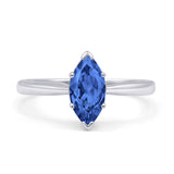 Marquise Tanzanite CZ Solitaire Gold Ring