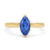Marquise Tanzanite CZ Solitaire Gold Ring