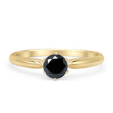 Round Solitaire Gold Ring