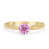 Round Solitaire Gold Ring