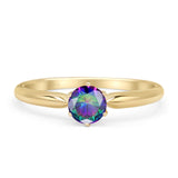 Round Solitaire Gold Ring