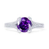 Round Split Shank Diamond Gold Ring