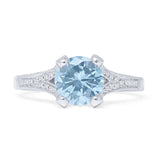 Round Split Shank Diamond Gold Ring