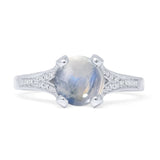 Round Split Shank Diamond Gold Ring