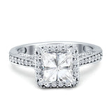 Princess Cut Halo Tapered Ring