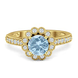 Round Flower Vintage Style Gold Ring