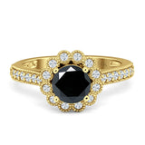 Round Flower Vintage Style Gold Ring