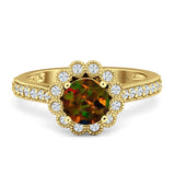 Round Flower Vintage Style Gold Ring