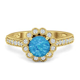 Round Flower Vintage Style Gold Ring