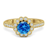 Round Flower Vintage Style Gold Ring