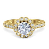 Round Flower Vintage Style Gold Ring