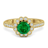Round Flower Vintage Style Gold Ring