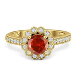 Round Flower Vintage Style Gold Ring