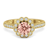 Round Flower Vintage Style Gold Ring