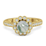 Round Floral Vintage Style Gold Ring