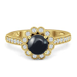 Round Floral Vintage Style Gold Ring