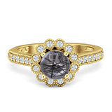 Round Floral Vintage Style Gold Ring