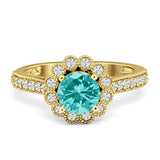 Round Flower Vintage Style Gold Ring