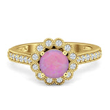 Round Flower Vintage Style Gold Ring