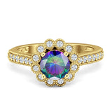 Round Flower Vintage Style Gold Ring