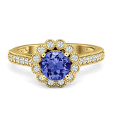 Round Flower Vintage Style Gold Ring
