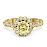 Round Flower Vintage Style Gold Ring
