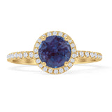Round Halo Diamond Gold Ring