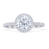 Round Halo Diamond Gold Ring