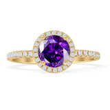 Round Halo Diamond Gold Ring