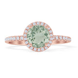 Round Halo Diamond Gold Ring