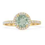 Round Halo Diamond Gold Ring