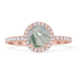 Round Halo Diamond Gold Ring