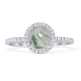 Round Halo Diamond Gold Ring
