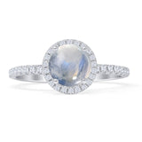 Round Halo Diamond Gold Ring