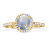 Round Halo Diamond Gold Ring