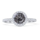 Round Halo Diamond Gold Ring