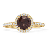 Round Halo Diamond Gold Ring