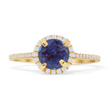 Round Halo Diamond Gold Ring