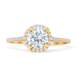 Round Halo Diamond Gold Ring