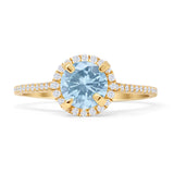 Round Halo Diamond Gold Ring
