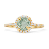 Round Halo Diamond Gold Ring