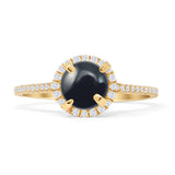 Round Halo Diamond Gold Ring