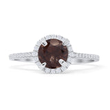 Round Halo Diamond Gold Ring