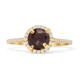 Round Halo Diamond Gold Ring
