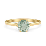 Art Deco Round Solitaire Gold Ring