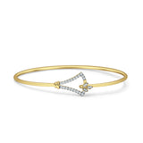 14K Gold 2.11mm Inter Quartet Bangle Bracelet Round Natural Diamond