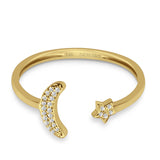 Moon & Star Celestial Diamond Ring