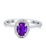 Oval Halo Natural Diamond Ring