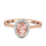 Oval Halo Natural Diamond Ring